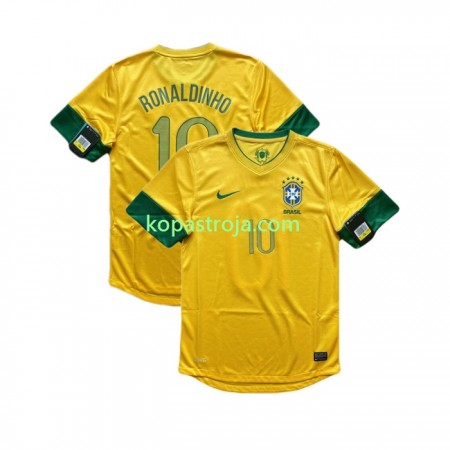 Billiga Fotbollströjor Brasilien RONALDINHO 10 2012 Retro Hemma tröja Kortärmad